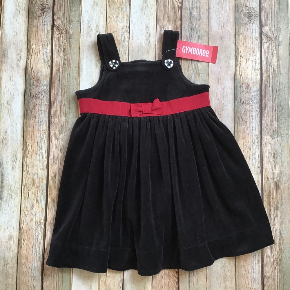 NWT Gymboree Black Velour Pinnie Dress